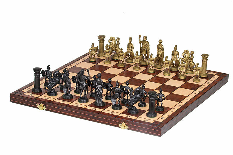Juego de ajedrez espartano con piezas de plástico con peso de 4 pulgadas de tamaño King
