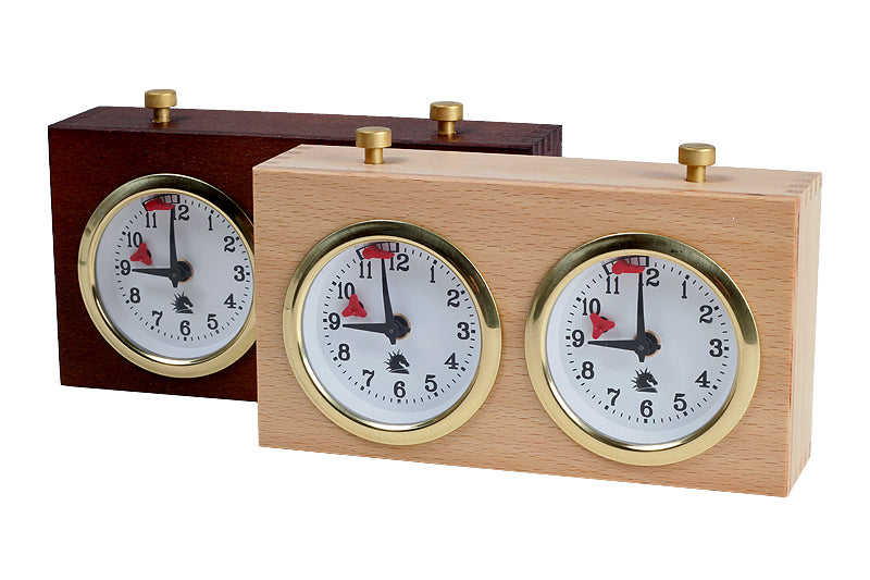 Reloj de ajedrez BHB de madera – Acabado natural claro (sin soporte)