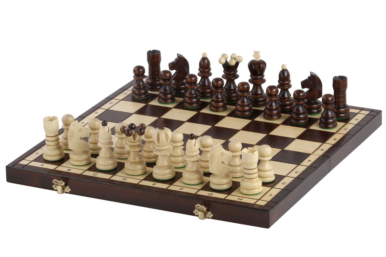 Juego de ajedrez grande Pearl con almacenamiento forrado de fieltro (tamaño King de 3,54 pulgadas)