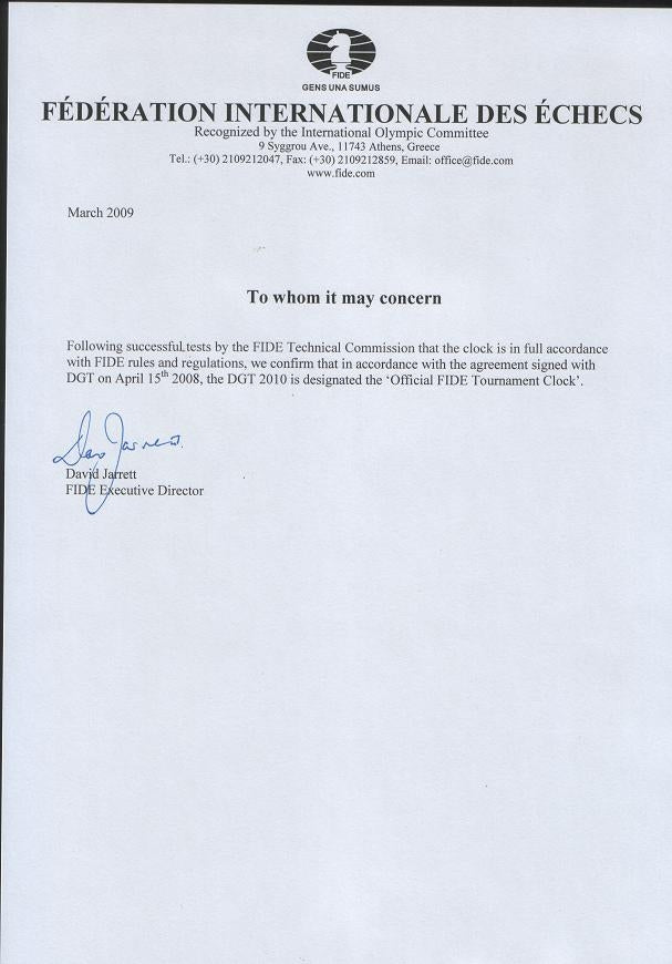 Reloj de ajedrez oficial FIDE DGT 2010 – Temporizador digital