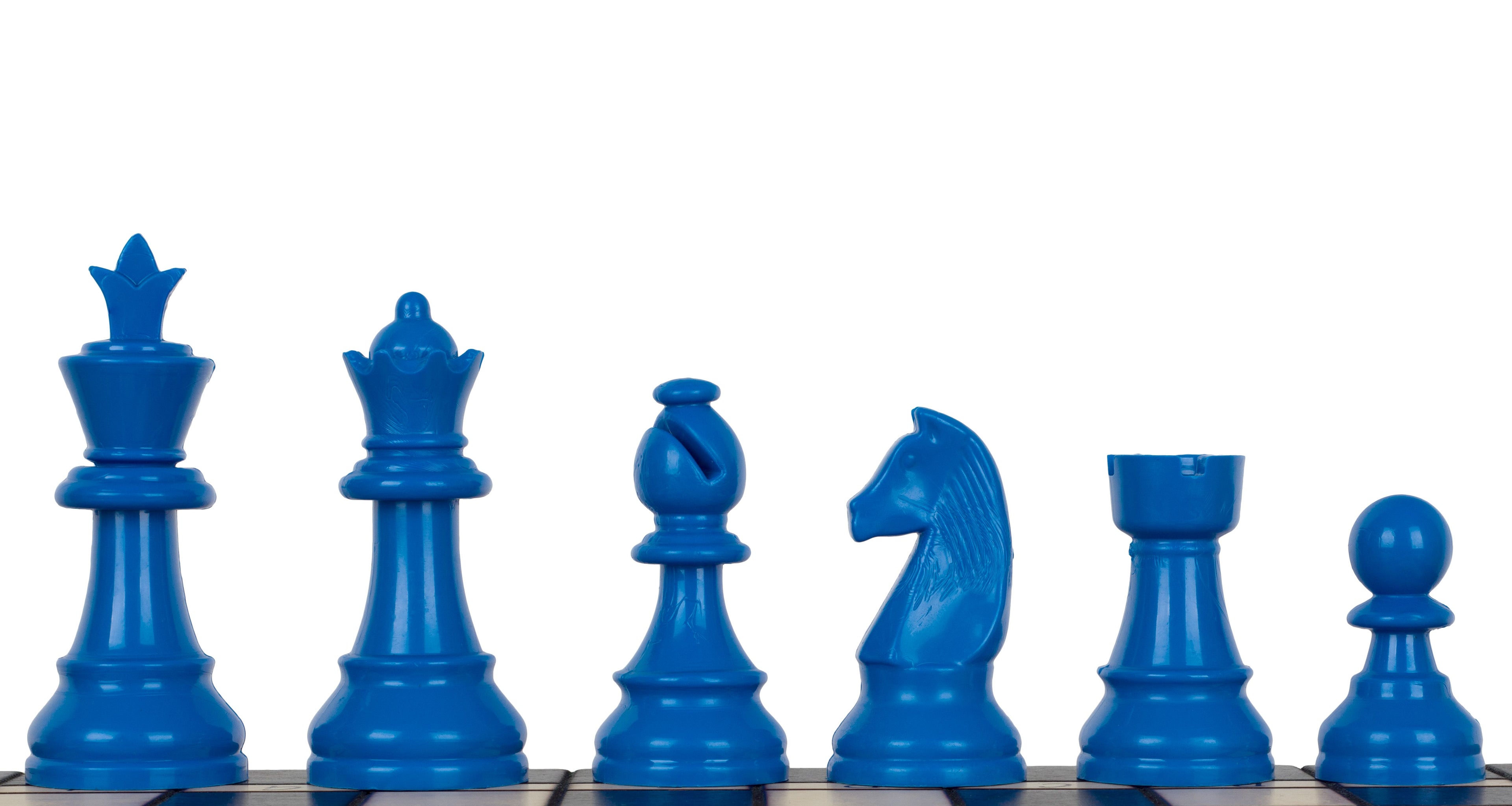 Piezas de ajedrez de plástico azul de 3,75" (Rey) para tablero TR03G