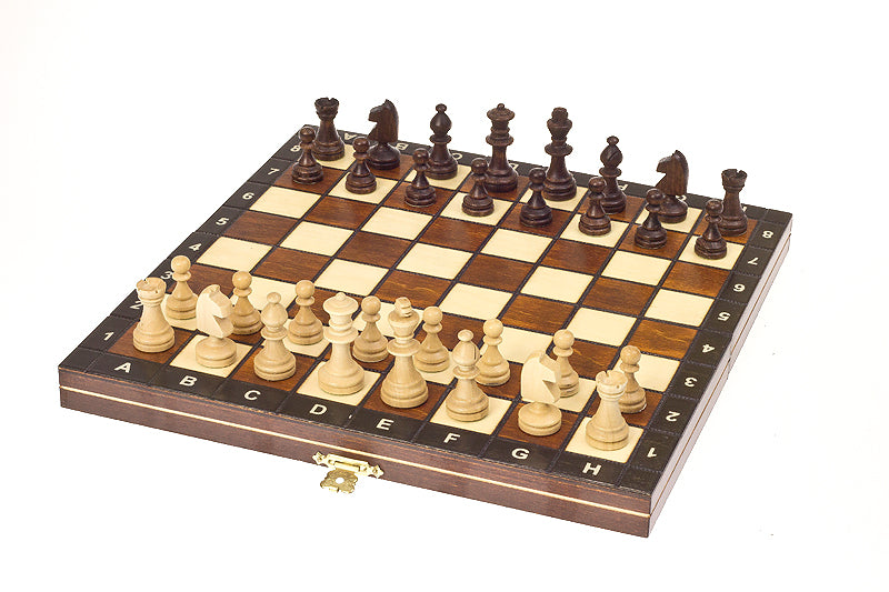 Juego de ajedrez magnético de madera con bandeja (tamaño King de 2,17")