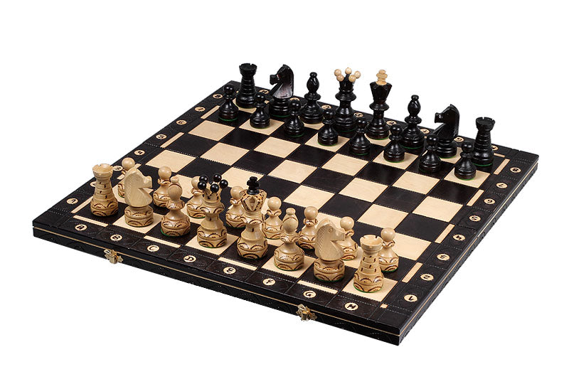 Juego de ajedrez de madera Ambassador Brown – Edición Deluxe con bandeja (tamaño n.° 5.5)