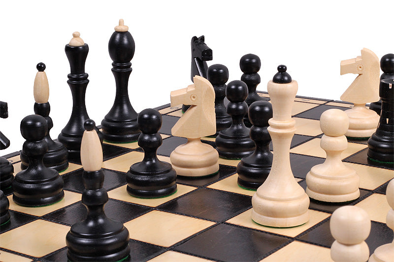 Juego de ajedrez clásico con bandeja de inserción, piezas de carpe artesanales, 3,94 pulgadas, tamaño rey
