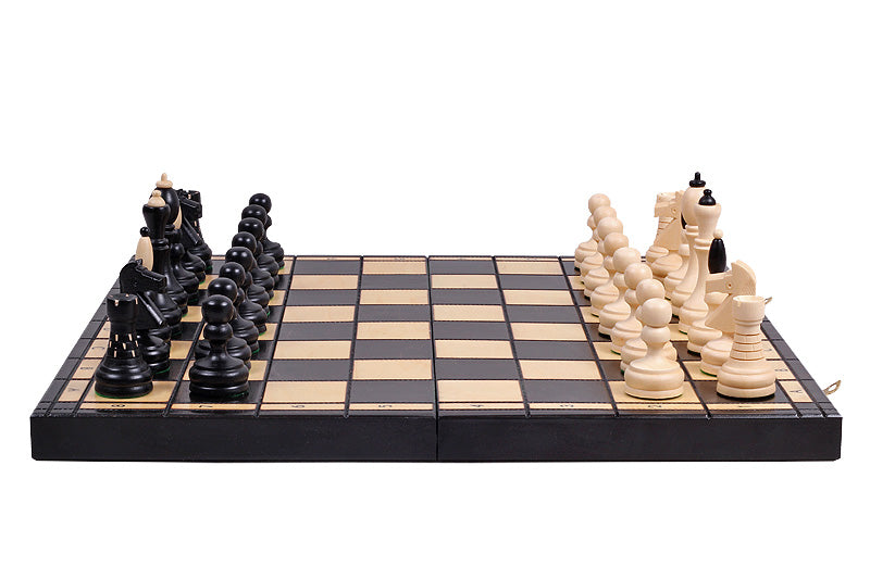 Juego de ajedrez clásico con bandeja de inserción, piezas de carpe artesanales, 3,94 pulgadas, tamaño rey