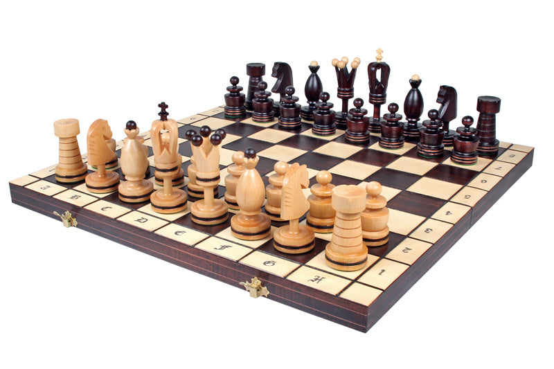 Juego de ajedrez King con incrustaciones de latón, tamaño grande (120 mm)