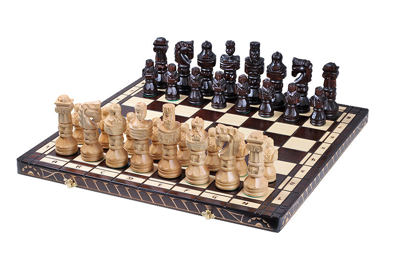 Juego de ajedrez Gladiator con tablero grande quemado – 5,91 pulgadas tamaño King