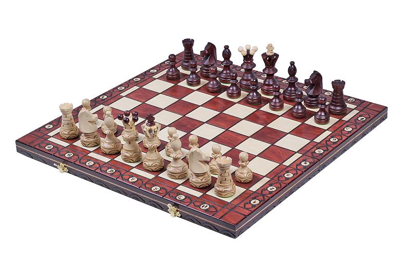 Juego de ajedrez de madera Ambassador Brown – Edición Deluxe con bandeja (tamaño n.° 5.5)