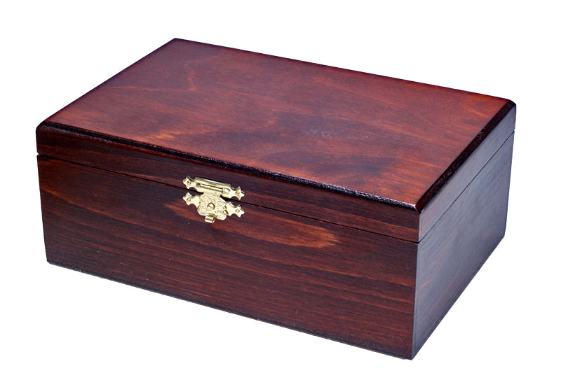 Caja de ajedrez de madera compatible con Staunton n.° 5, acabado oscuro