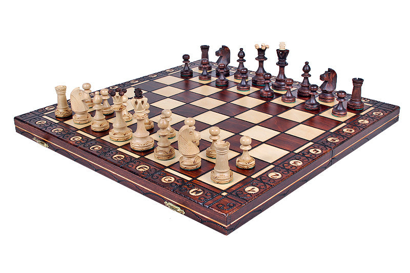 Juego de ajedrez Senator de 16 pulgadas con bandeja de inserción (tamaño King de 3,15 pulgadas)