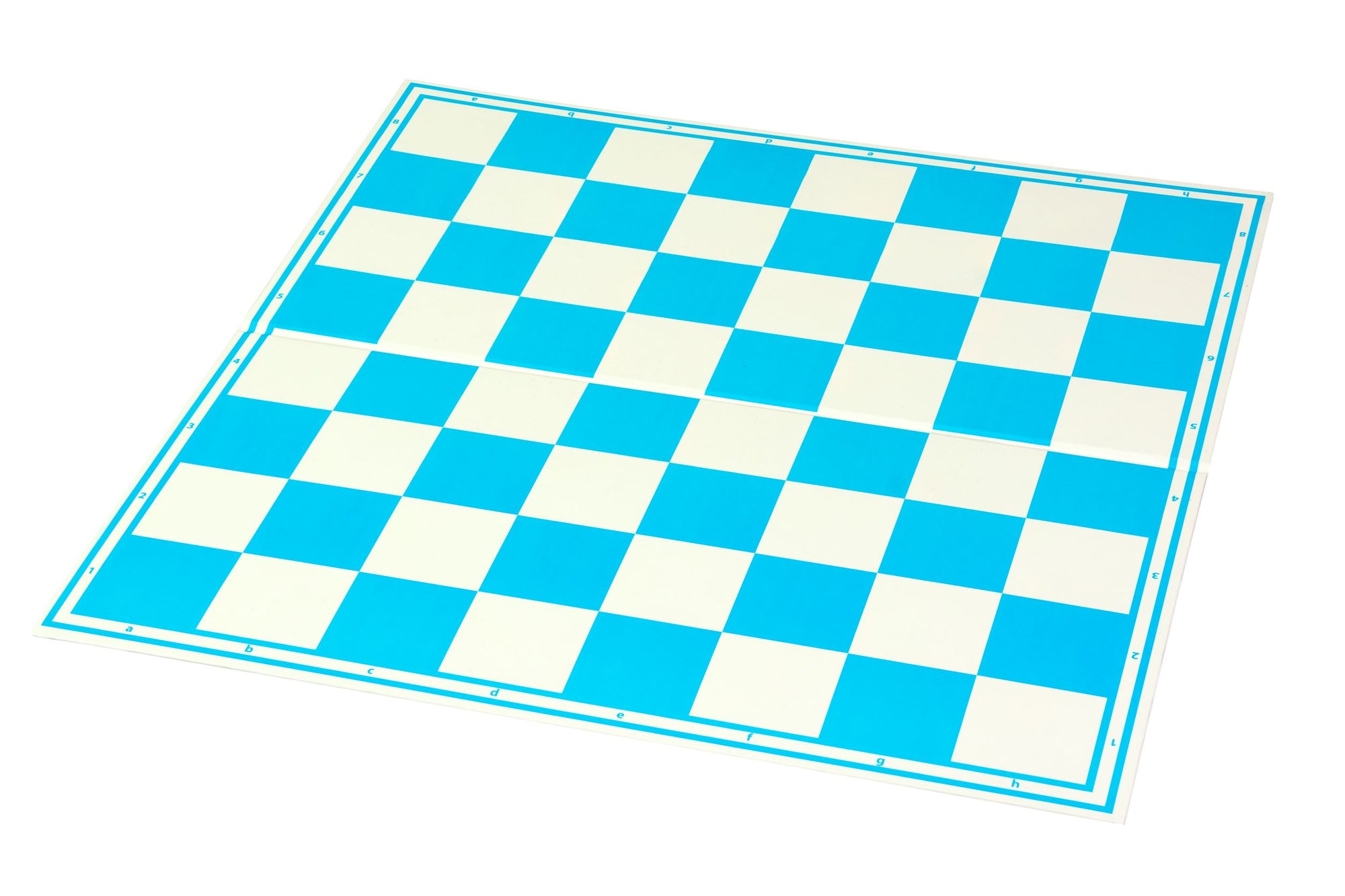 Tablero de ajedrez plegable de cartón de 18,5″, azul y blanco, con anotación