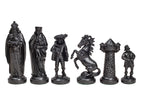 Piezas de ajedrez medievales – Crema y negro (9,5 cm)