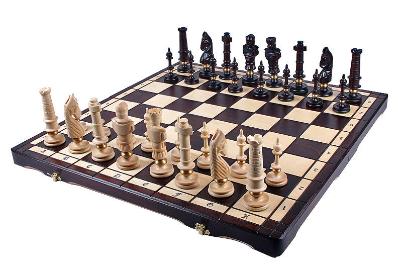 Juego de ajedrez Royal De Lux de 25,6 pulgadas con bandeja de inserción (tamaño King de 5,1 pulgadas)