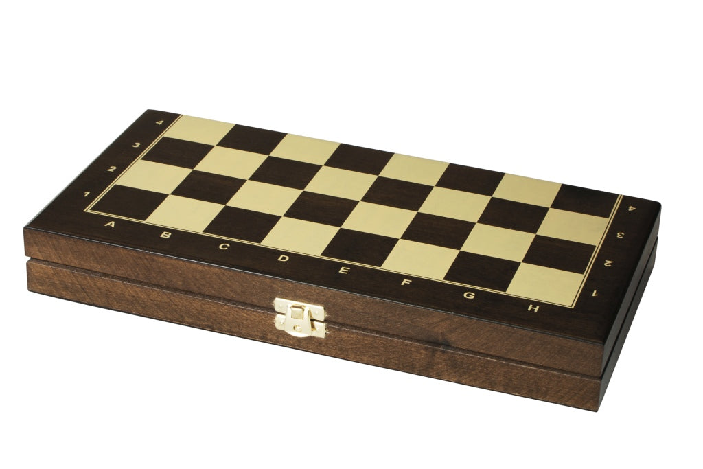 Caja de ajedrez de madera con inserto de 13,8″ – Cuadrados de 35 mm