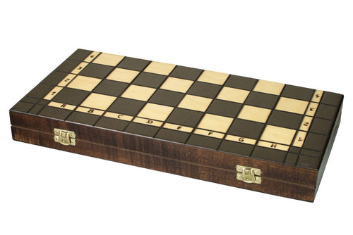 Juego de madera 3 en 1 con tablero de 15,75" para ajedrez, damas y backgammon