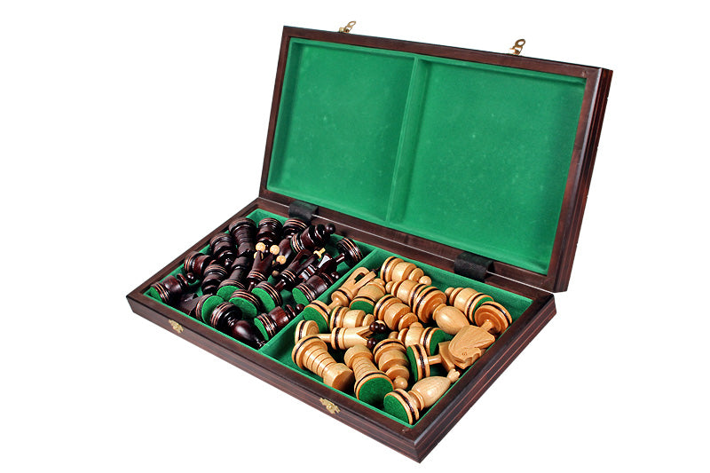 Juego de ajedrez King con incrustaciones de latón, tamaño grande (120 mm)