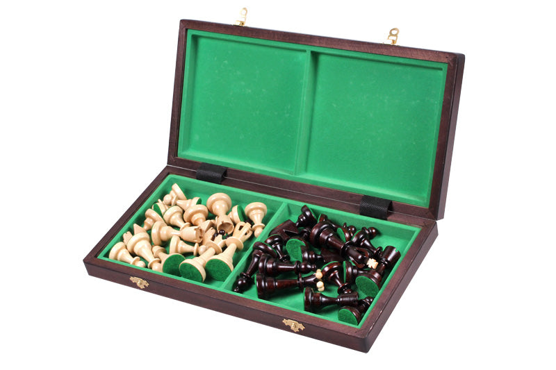 Juego de ajedrez plegable de madera con tablero Ace de 16,5" y almacenamiento, y rey de 3,94"