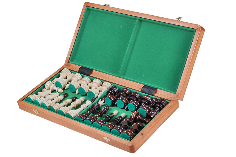 Juego de ajedrez de estilo indio con tablero plegable con incrustaciones (tamaño King de 4,72 pulgadas / 120 mm)