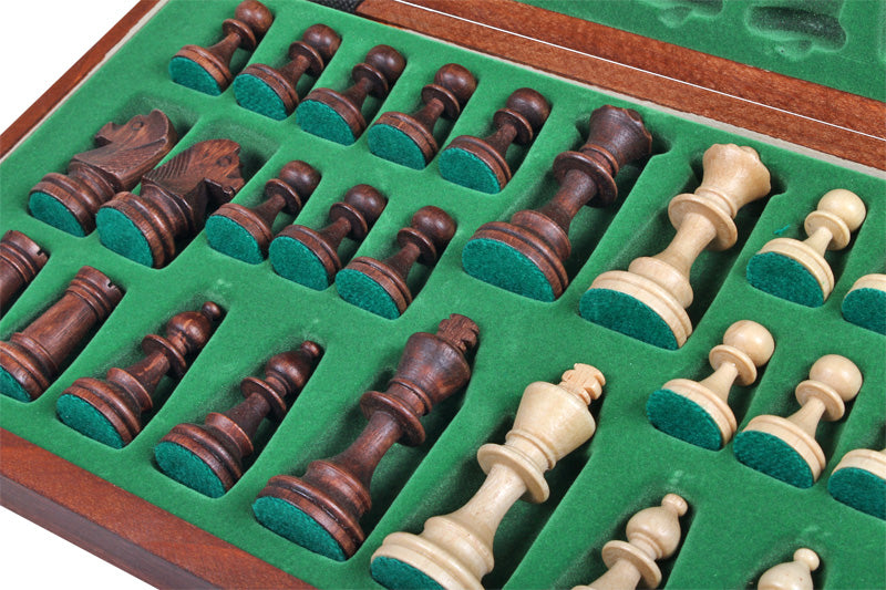 Juego de ajedrez Jowisz con tablero plegable quemado (8,5 mm de grosor)