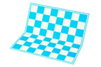 Tablero de ajedrez plegable de cartón de 18,5″, azul y blanco, con anotación