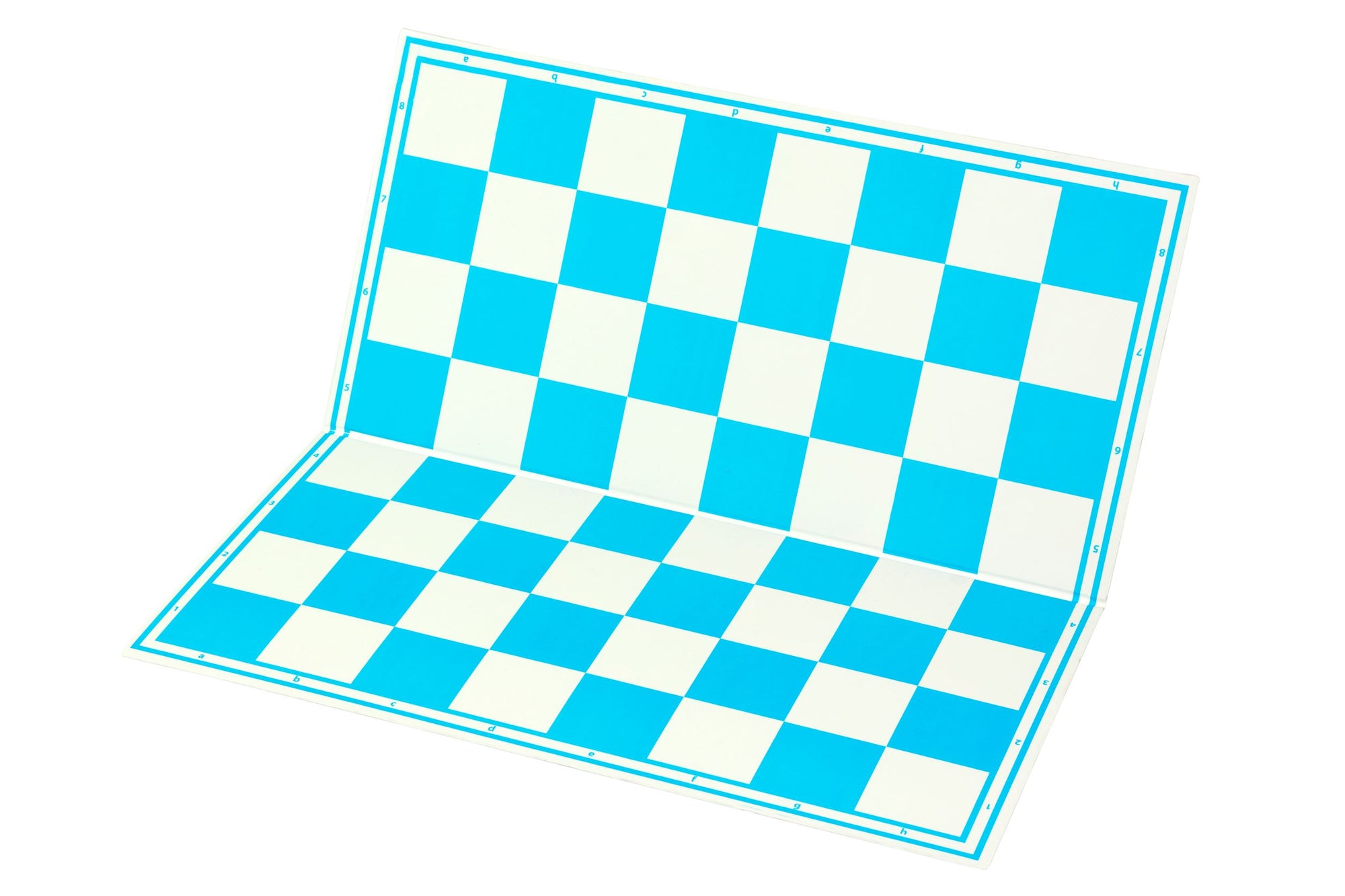 Tablero de ajedrez plegable de cartón de 18,5″, azul y blanco, con anotación