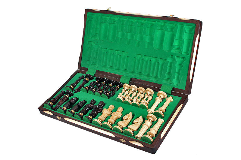 Juego de ajedrez Royal De Lux de 25,6 pulgadas con bandeja de inserción (tamaño King de 5,1 pulgadas)