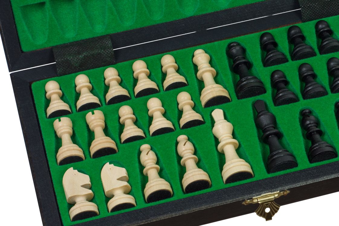 Juego de ajedrez magnético negro con bandeja (2,36" King)