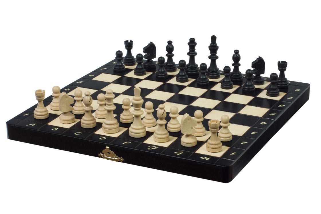 Juego de ajedrez magnético negro con bandeja (2,36" King)