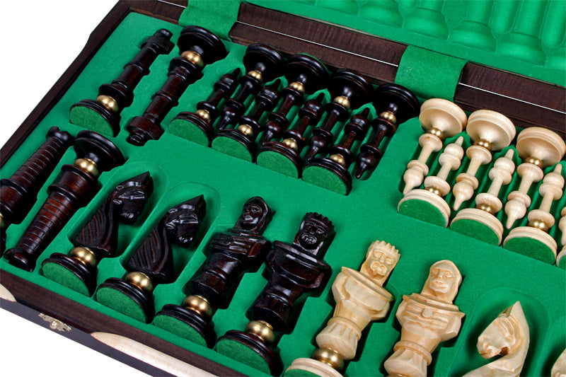 Juego de ajedrez Royal De Lux de 25,6 pulgadas con bandeja de inserción (tamaño King de 5,1 pulgadas)