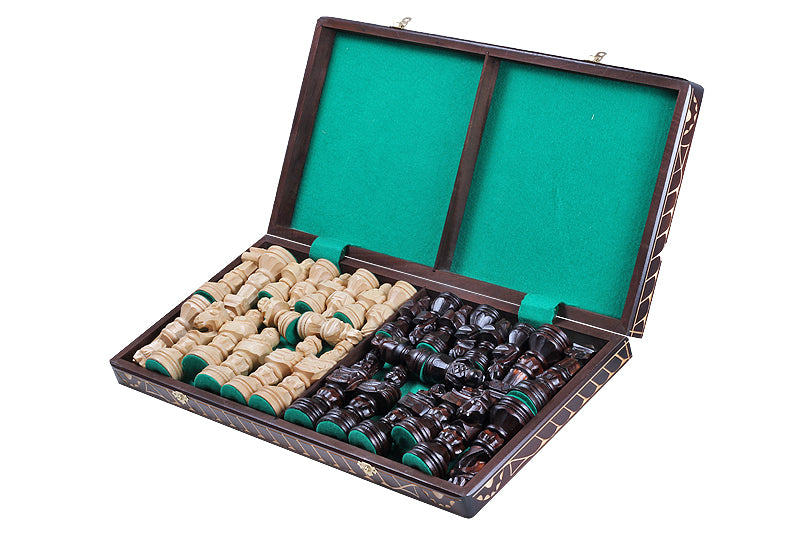 Juego de ajedrez Gladiator con tablero grande quemado – 5,91 pulgadas tamaño King