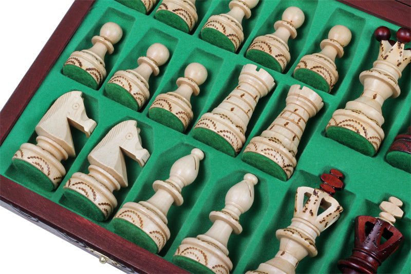 Juego de ajedrez de madera Ambassador Brown – Edición Deluxe con bandeja (tamaño n.° 5.5)