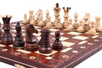 Juego de ajedrez de madera Ambassador Brown Deluxe con bandeja de inserción – Tamaño n.° 5.5
