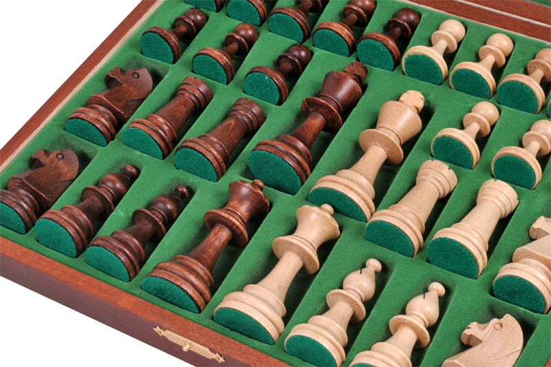 Piezas de ajedrez Staunton De Lux n.° 5 con caja de madera