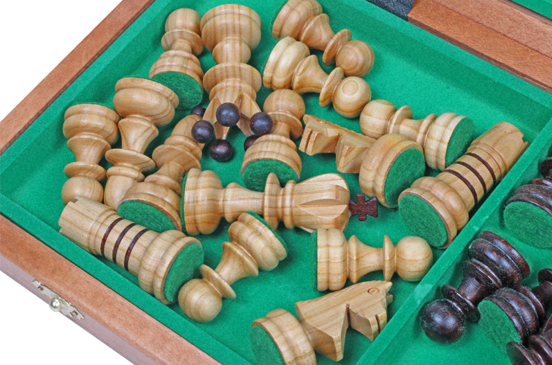 Juego de ajedrez grande Pearl con tablero de intarsia incrustado (Rey de 3,54 pulgadas)