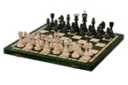 Juego de ajedrez plegable verde tamaño as n.° 4 con rey de 9,9 cm y almacenamiento interno