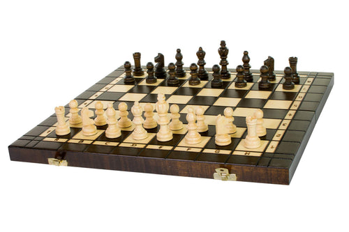 Juego de madera 3 en 1 con tablero de 15,75" para ajedrez, damas y backgammon