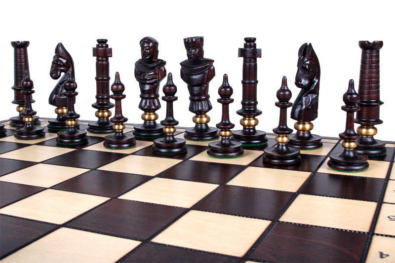 Juego de ajedrez Royal De Lux de 25,6 pulgadas con bandeja de inserción (tamaño King de 5,1 pulgadas)