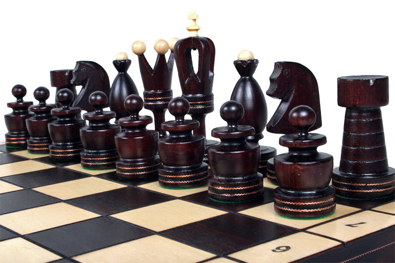 Juego de ajedrez King con incrustaciones de latón, tamaño grande (120 mm)