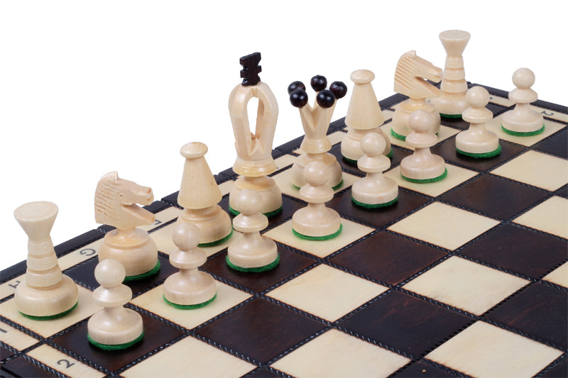 Juego de ajedrez mediano King's marrón con bandeja de inserción (60 mm)