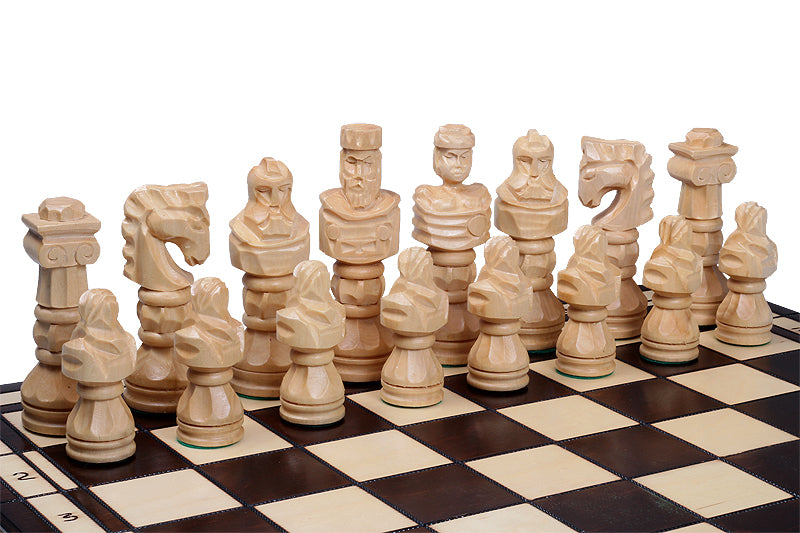 Juego de ajedrez Gladiator con tablero grande quemado – 5,91 pulgadas tamaño King