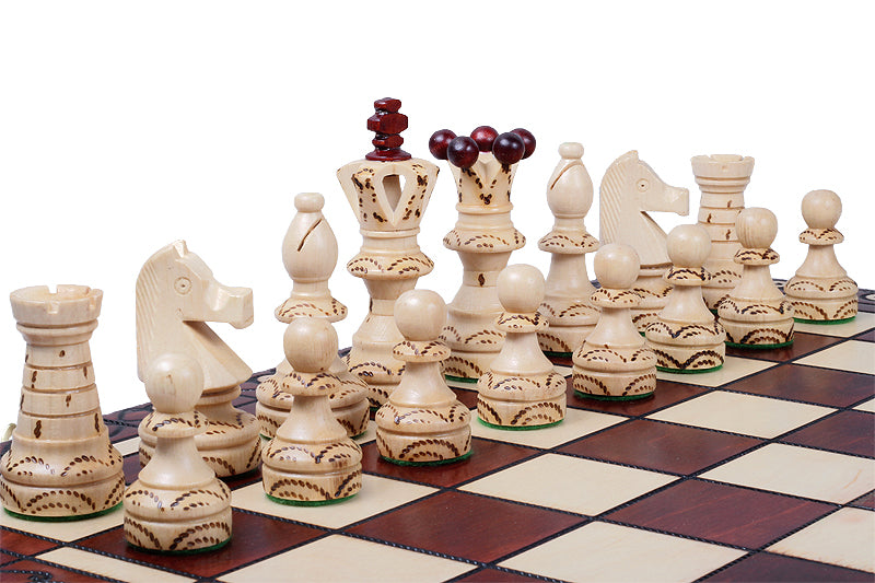 Juego de ajedrez de madera Ambassador Brown – Edición Deluxe con bandeja (tamaño n.° 5.5)