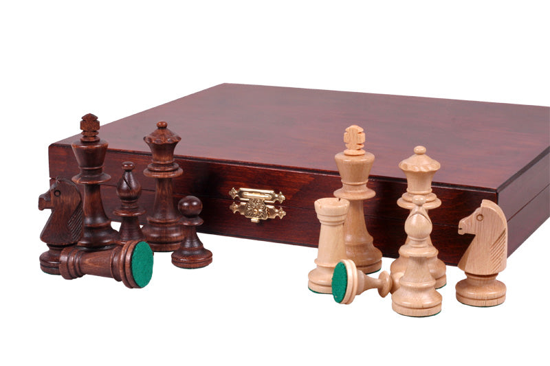 Piezas de ajedrez Staunton De Lux n.° 5 con caja de madera