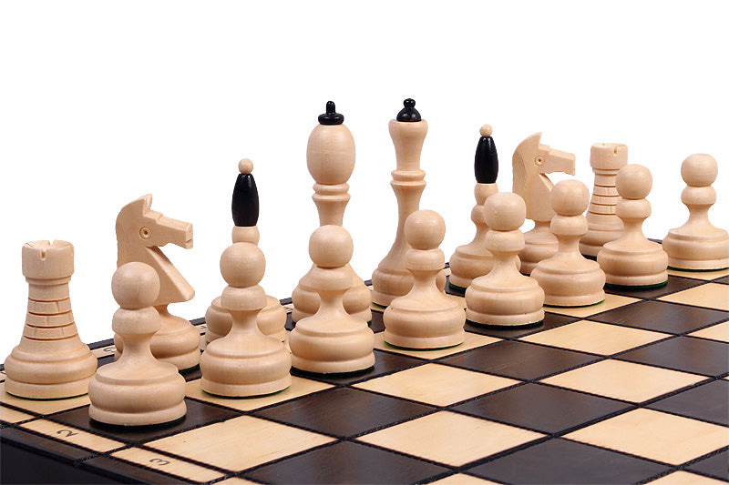 Juego de ajedrez clásico con bandeja de inserción, piezas de carpe artesanales, 3,94 pulgadas, tamaño rey