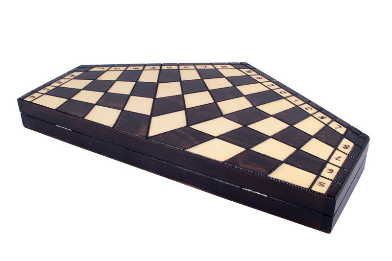 Juego de ajedrez de madera para tres jugadores, grande, 3,35 pulgadas, tamaño King