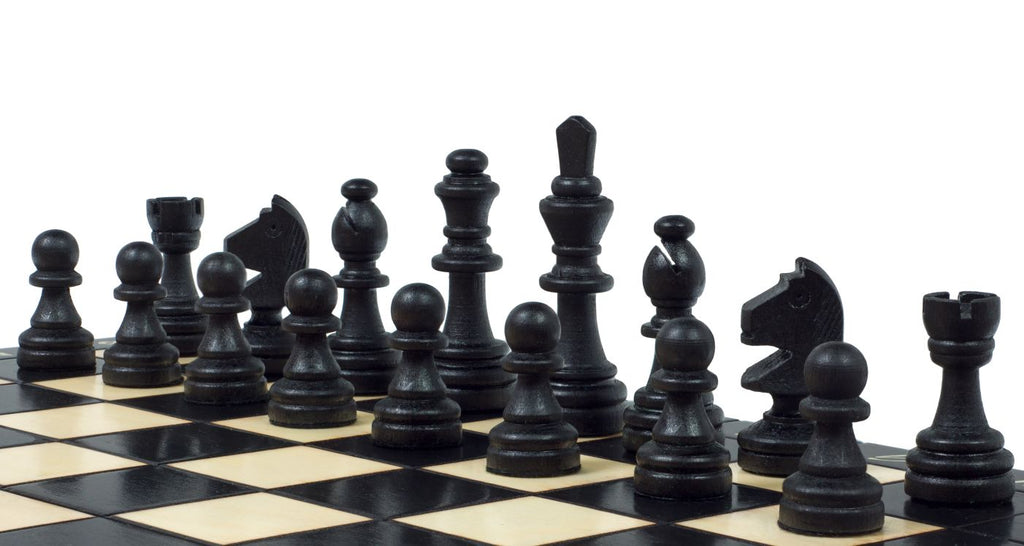 Juego de ajedrez magnético negro con bandeja (2,36" King)