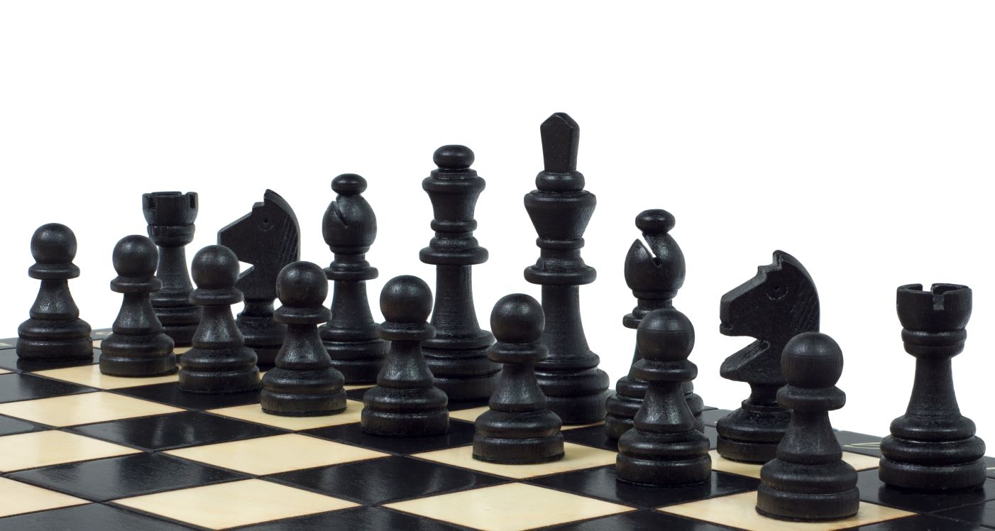 Juego de ajedrez magnético negro con bandeja (2,36" King)