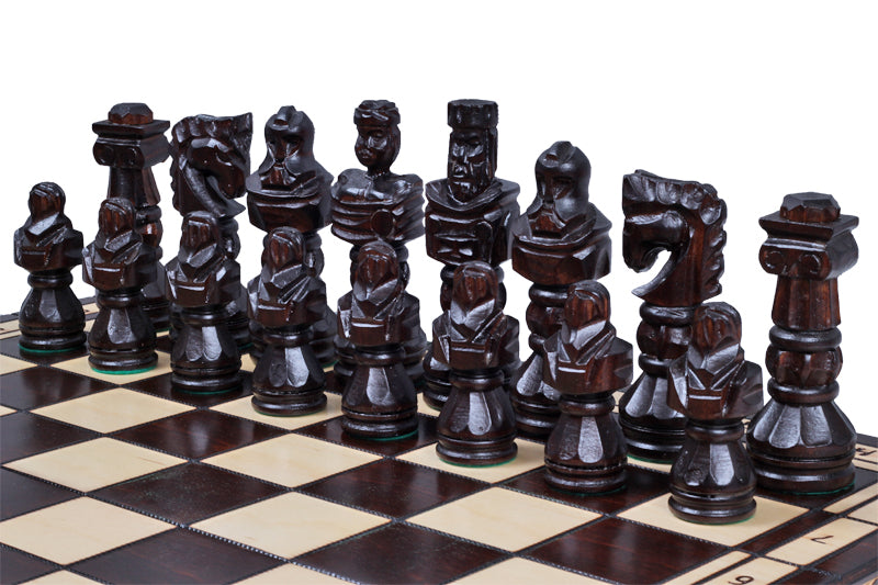 Juego de ajedrez Gladiator con tablero grande quemado – 5,91 pulgadas tamaño King