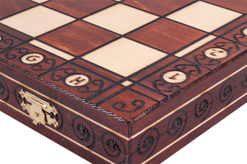 Juego de ajedrez Consul con bandeja de inserción, hecho a mano, de madera, 3,54 pulgadas, tamaño King