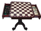 Mesa de ajedrez de caoba con cajones – Tablero de 54 cm