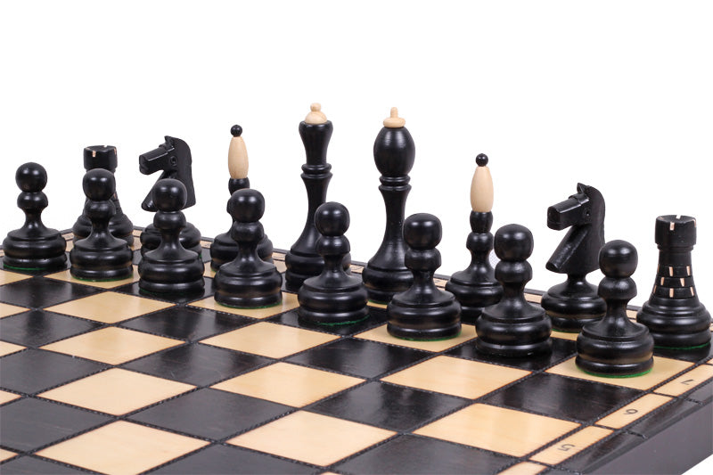 Juego de ajedrez clásico con bandeja de inserción, piezas de carpe artesanales, 3,94 pulgadas, tamaño rey